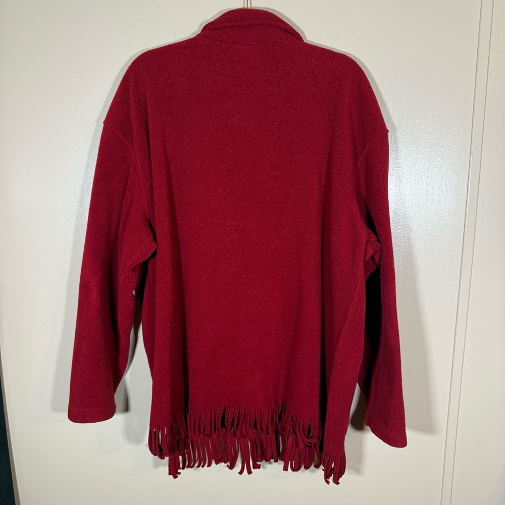 Vintage Plus Size Disney Store Winnie The Pooh Snowflake Fleece Jacket Red XXL - Picture 2 of 7